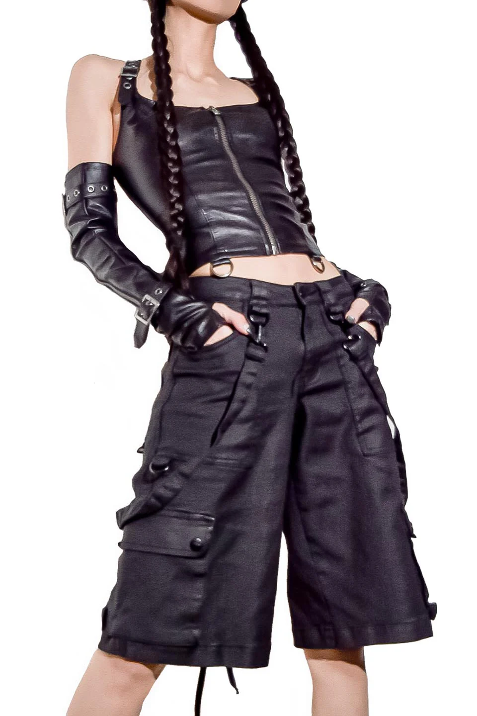 Hardcore Classic Bustier Black Matte PU Vegan Leather - Image 2