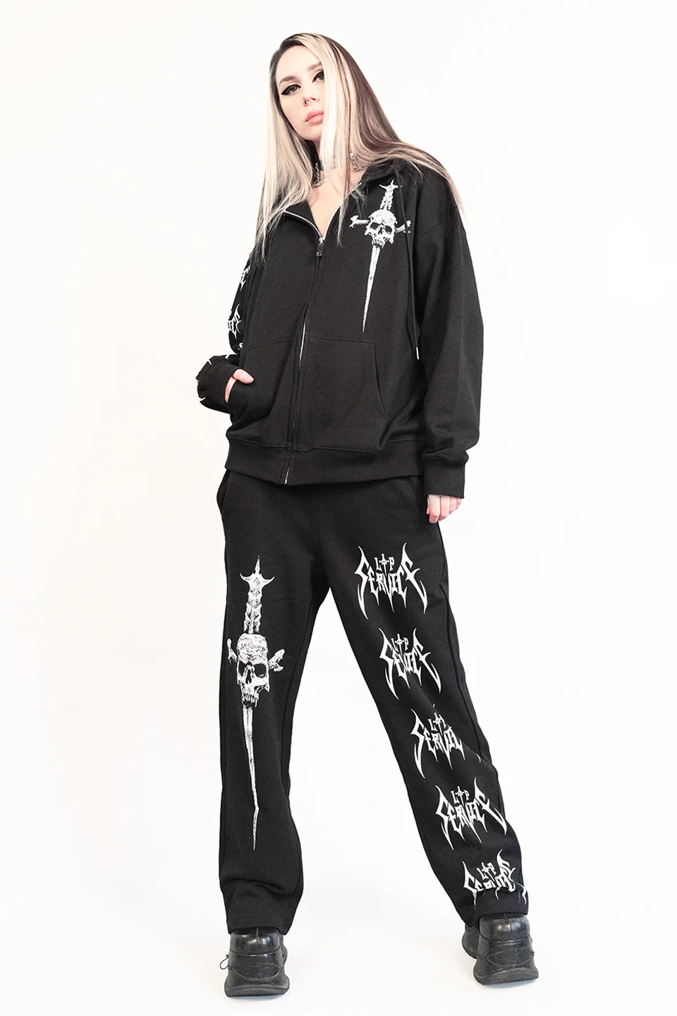 Lip Service Metal Dagger Zipper Hoodie - Image 7